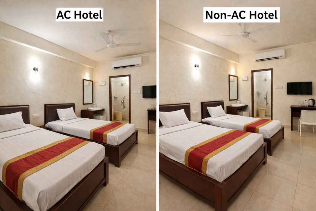 AC vs Non-AC Hotels in Mantralayam