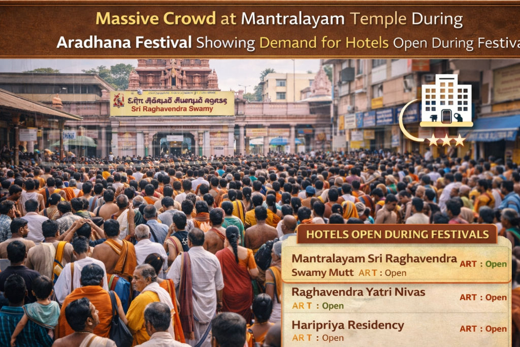 Mantralayam hotels open during festivals