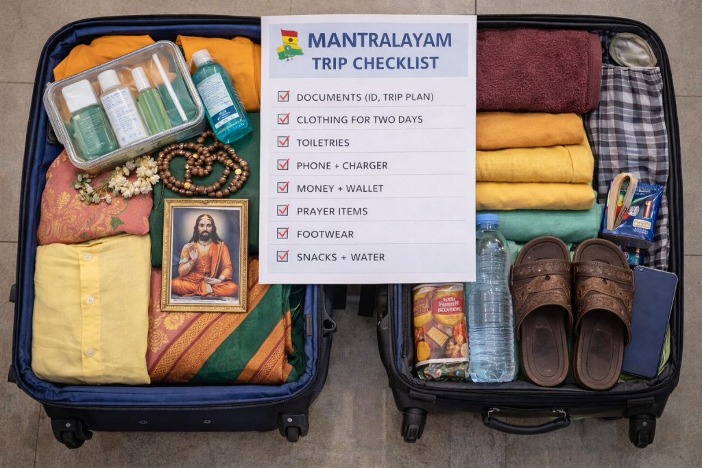 Mantralayam trip checklist