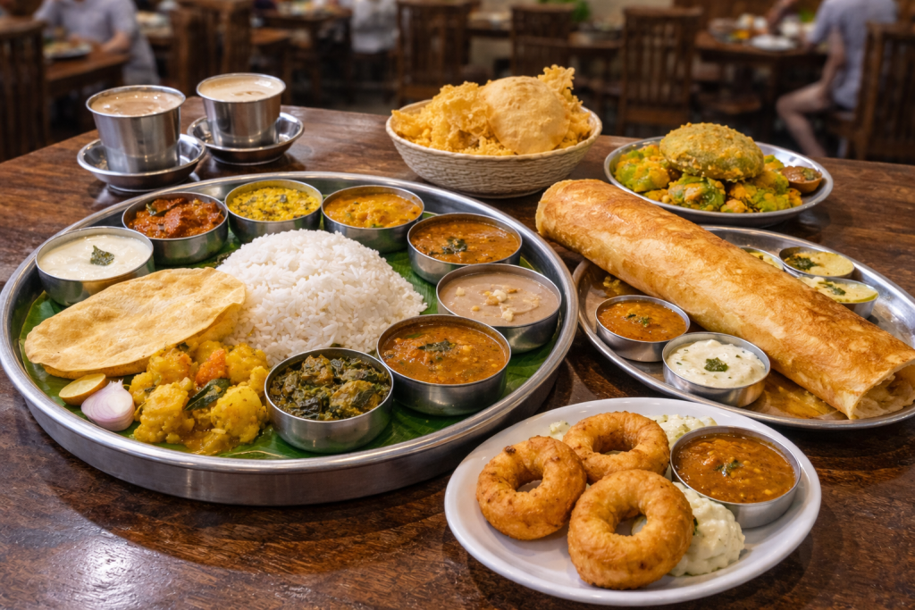 vegetarian food options near Mantralayam temple