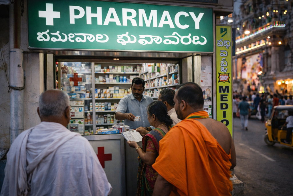 medical shops and hospital near Mantralayam